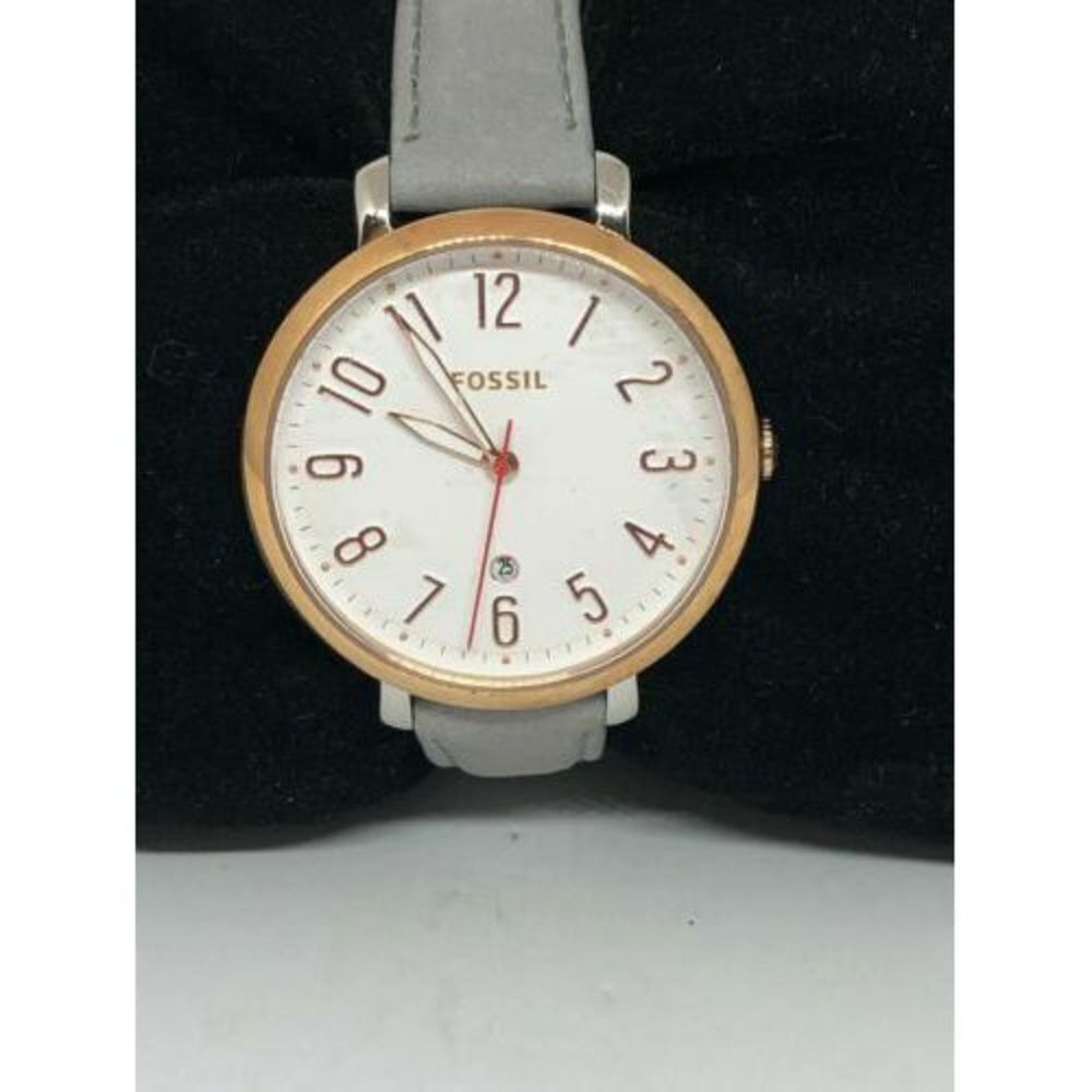 Fossil ES4032 Jacqueline Womens Gray Leather Analog White Dial Quartz Watch E194